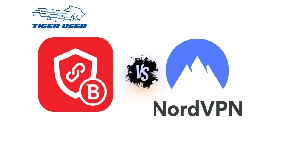 Bitdefender VPN vs NordVPN logos side-by-side in a visual comparison for 2025 VPN performance and features